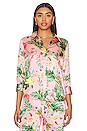 view 2 of 5 Dani 3/4 Sleeve Blouse in Pink Blush Tropical Floral