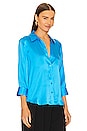 view 2 of 4 Dani 3/4 Sleeve Blouse in Neon Blue