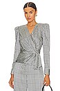 view 1 of 4 BLUSA ENVOLVENTE BENSEN in Ivory & Black Plaid