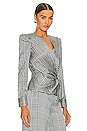 view 2 of 4 BLUSA ENVOLVENTE BENSEN in Ivory & Black Plaid