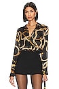view 1 of 4 Tyler Blouse in Black & Gold Chain