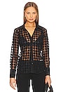 view 1 of 4 Hailey Tall Cuff Shirt in Black Houndstooth