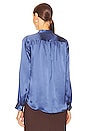 view 3 of 4 Bianca Band Collar Blouse in Blue Horizon