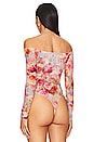 view 4 of 5 Peony Off Shoulder Bodysuit in Multi Soft Cloud Floral