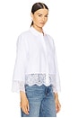 view 2 of 4 Levo Lace Trim Cropped Shirt in White