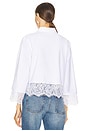 view 3 of 4 Levo Lace Trim Cropped Shirt in White