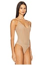 view 3 of 5 Gelina Ruched Bodysuit in Dark Cappuccino