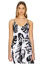 view 2 of 5 Lexi Camisole in Black & White Palm Leaves