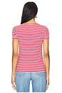 view 3 of 4 Ressi Crew Neck Short Sleeve Stripe in Red & White Stripes