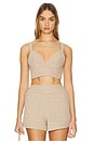 view 1 of 5 Castalia Knit Bra Top in Tan & Ivory