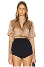 view 1 of 4 Ellah Short Sleeve Blouse in Dark Cappuccino