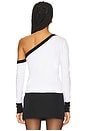 view 3 of 4 Maeva Off Shoulder Pullover in White & Black
