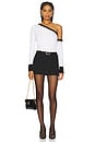 view 4 of 4 Maeva Off Shoulder Pullover in White & Black