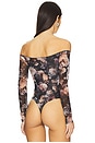 view 4 of 5 Peonie Off Shoulder Bodysuit in Black Multi Vintage Oil Flower