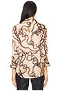 view 3 of 4 Dani 3/4 Sleeve Blouse in Almond & Brown Oversized Chain
