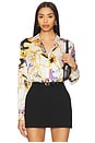 view 1 of 4 Tyler Long Sleeve Blouse in White, Black, & Renaissance