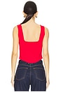 view 3 of 5 Saga Knit Corset Top in Scarlet Red & Gold