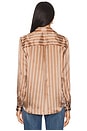 view 3 of 4 Tyler Blouse in Chocolate Malt & Ecru Stripe