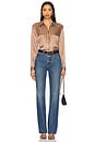 view 4 of 4 Tyler Blouse in Chocolate Malt & Ecru Stripe