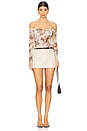 view 5 of 5 Peonie Off Shoulder Bodysuit in Ecru Tapestry Jungle