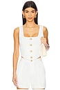 view 1 of 4 Saga Square Neck Corset Top in Ivory & Gold