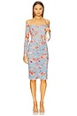 view 5 of 5 Peonie Off Shoulder Bodysuit in Light Blue Tapestry Floral