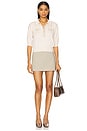 view 4 of 5 Masaki Short Sleeve Collared Sweater in Parchment & Cappuccino Gold
