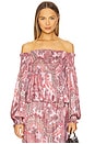 view 1 of 4 Ariela Off The Shoulder Blouse in Mauve Multi French Paisley