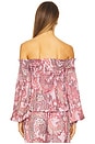 view 3 of 4 Ariela Off The Shoulder Blouse in Mauve Multi French Paisley