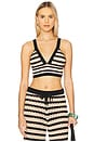 view 1 of 5 Reverie Knit Bra in Black & Natural Stripe