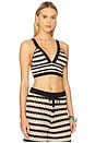 view 2 of 5 Reverie Knit Bra in Black & Natural Stripe