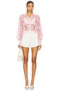 view 4 of 4 Odelia Crop Button Down Top in Blush