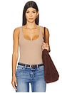 view 1 of 5 Nica Scoop Neck Tank Bodysuit in Ginger Snap