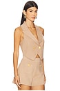 view 2 of 4 Zadie Knit Vest in Dark Cappuccino & Gold