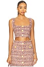 view 1 of 5 Maylin Bralette Top in Mauve & Tan Multi