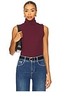 view 1 of 4 Ceci Sleeveless Turtleneck Top in Dark Port