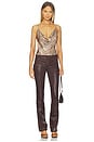 view 4 of 4 Calista Cowl Neck Cami Top in Brown & Blue Valencia Leopard