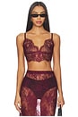 view 1 of 5 Aislin Lace Bralette Top in Dark Port