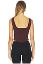 view 3 of 4 Saga Square Neck Knit Corset in Chocolate & Gold