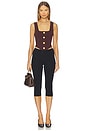view 4 of 4 Saga Square Neck Knit Corset in Chocolate & Gold