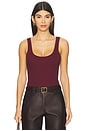view 1 of 5 Nica Scoop Neck Tank Bodysuit in Dark Port
