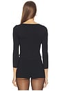view 3 of 4 Sasha 3/4 Knit Corset Top in Black & Gold