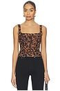 view 1 of 4 Rasha Shirred Tank in Brown Multi Amur Leopard
