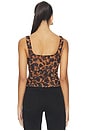 view 3 of 4 Rasha Shirred Tank in Brown Multi Amur Leopard