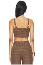 view 3 of 4 Tiffany Corset Top in Brown Multi Houndstooth