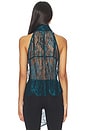 view 4 of 5 Reece Tie Neck Sleeveless Blouse in Deep Teal