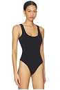 view 3 of 5 Nica Scoop Tank Bodysuit in Black