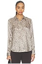 view 2 of 5 Tyler Long Sleeve Blouse in Grey Multi Patch Leopard