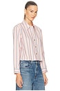 view 2 of 4 Cosette Crop Hi Low Shirt in Pale Rose Stripe