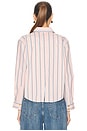 view 3 of 4 Cosette Crop Hi Low Shirt in Pale Rose Stripe